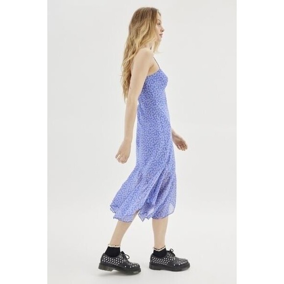 Urban Outfitter UO Scarlett Ruffle Midi Dress Smocked Cami Floral XL New 280033 - Picture 2 of 7